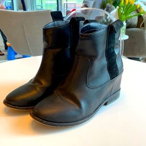 Black ankle boot wedges